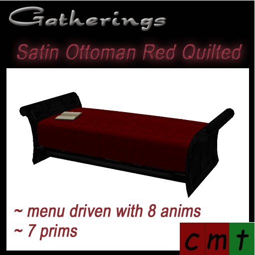 Gatherings Sleigh Ottoman Red Quilted