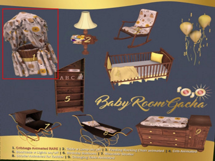*** rojo *** Baby Room Gacha - Cribbage animated RARE