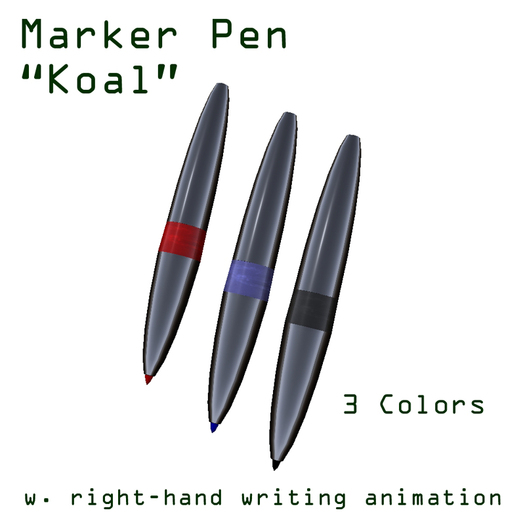 Marker Pen Koal 3 Colors - w. writing animation
