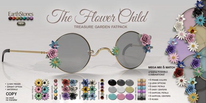 EarthStones Eyeglasses - The Flower Child - Treasure Pack