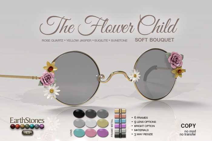 EarthStones Eyeglasses - The Flower Child - Soft Bouquet