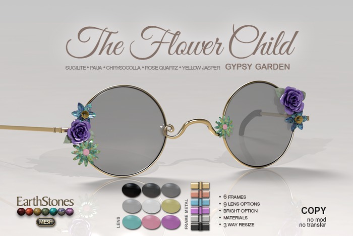EarthStones Eyeglasses - The Flower Child - Gypsy Garden