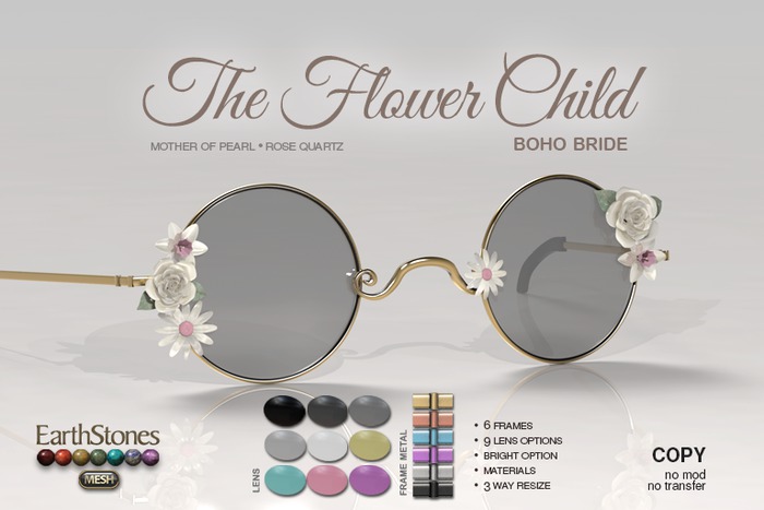EarthStones Eyeglasses - The Flower Child - Boho Bride