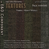 [FHW006] 6 512px Warm Brown Green and Red Heavy Wool Fabric Textures for Winter Sweater Hat Scarf by E&D ENGINEERING