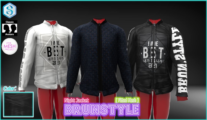 [BrunStyle] Night Jacket (Fitted Mesh) - Black