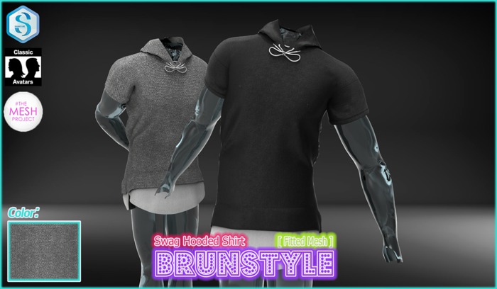 [BrunStyle] Swag Hooded Shirt (Fitted Mesh) - White