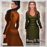 [V/W] Fanny II Brass & Fern - Medieval Fantasy Gown in 2 colors & 2 styles + ribbon belt. Belleza, Maitreya, Hourglass