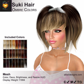 A&A Suki Hair Ombre Colors Pack. Womens Mesh Pigtails