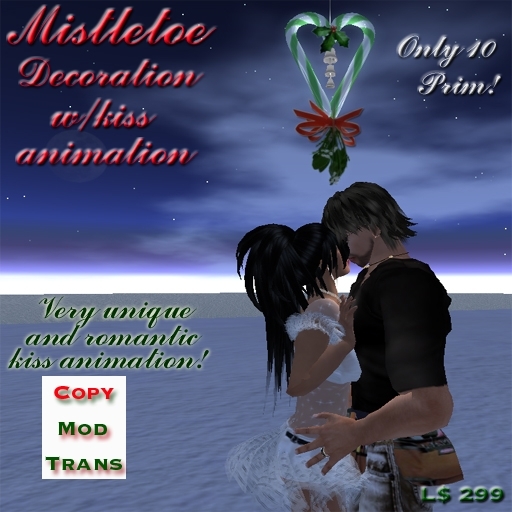 Mistletoe w/ Kiss animation (Green)