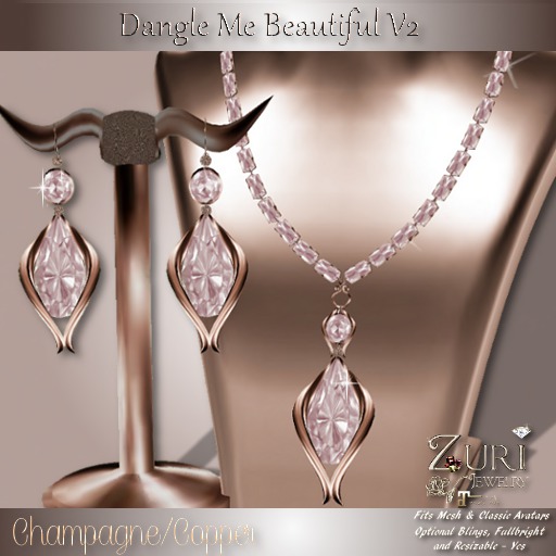 Zuri Rayna-Dangle Me Beautiful V2-Champagne/Copper