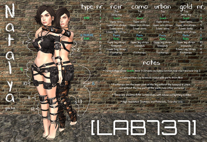 [LAB737] Inverse-Natalya-ISIS-Scarf [noir] RARE
