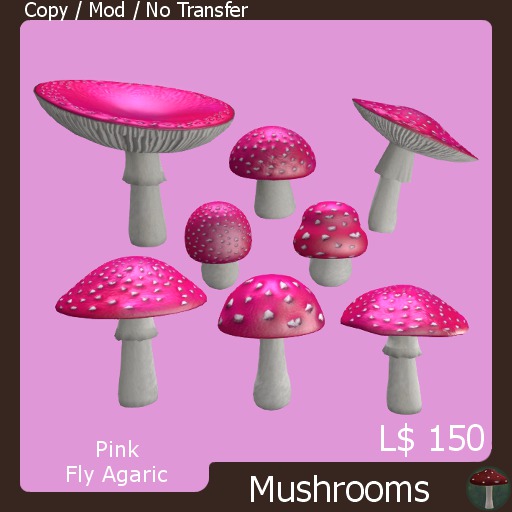 Pink Fly Agaric Mushrooms