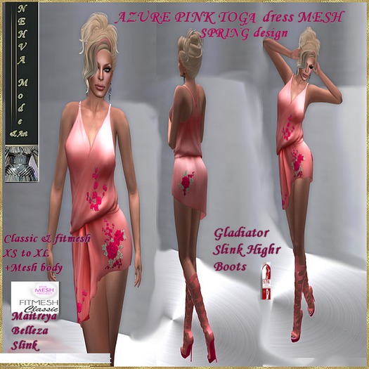 N796-Azure Toga pink spring & gladiator shoes Slink