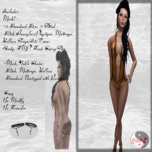 ::Evaki:: Mesh BabeWatch Suit Gold