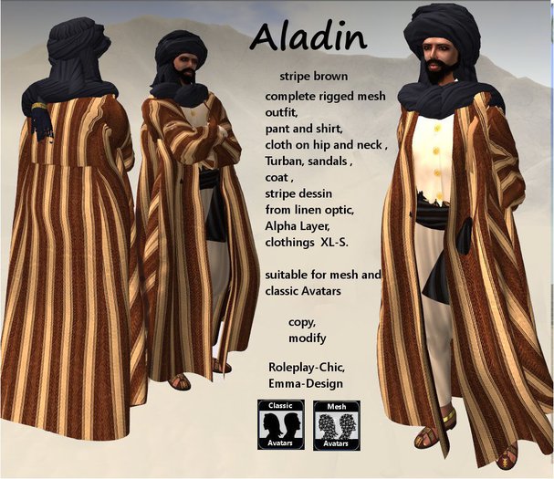 RP-Chic Aladin stripe brown