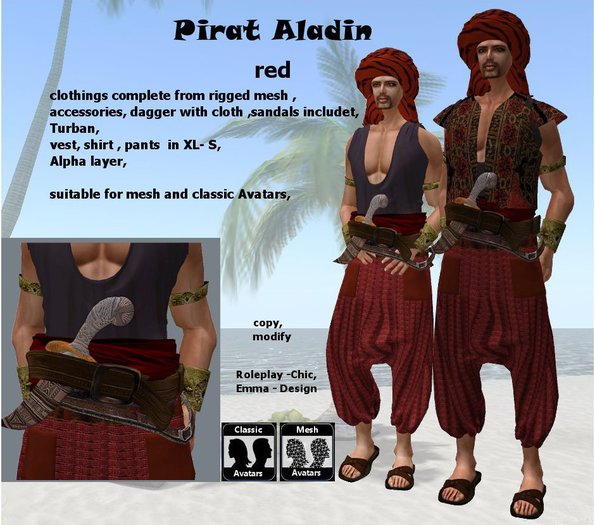 RP-Chic Pirat Aladin red