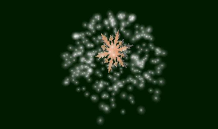 Schneeflocke* mit Partikeln
