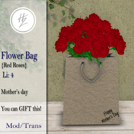 .::Hazeel::. Flower Bag  Red Roses (Mother's day)