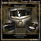 C&F Black Leather Steampunk Accessories