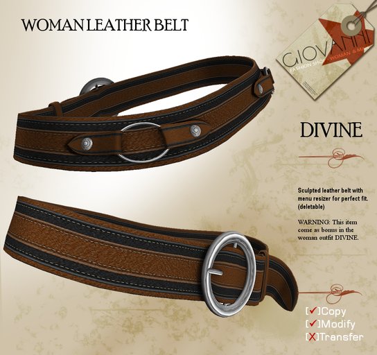 ***GIOVANNI*** WOMAN LEATHER BELT - DIVINE