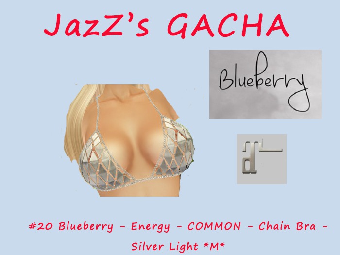 #20 Blueberry - Energy - COMMON - Chain Bra - Silver Light *M*