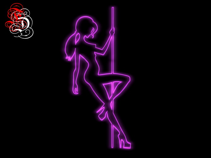 Frosensum ~ Night Club Neon Girl Sign - Poledance DEMO