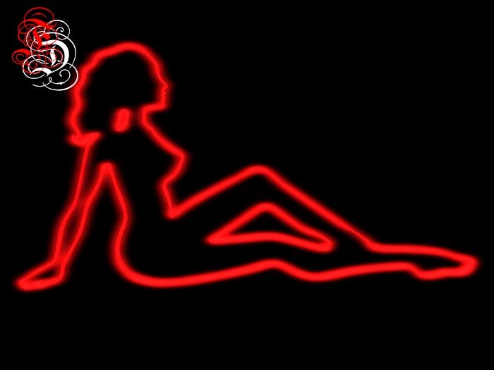 Frosensum ~ Night Club Neon Girl Sign - Sit DEMO