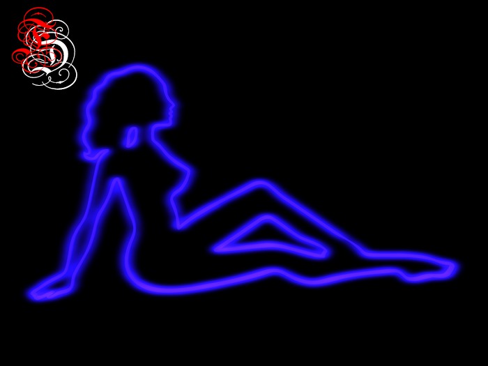 Frosensum ~ Night Club Neon Girl Sign - Sit