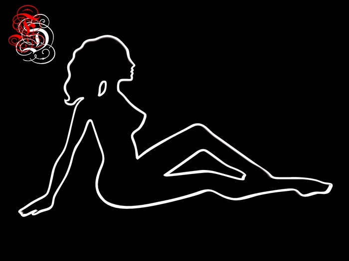 Frosensum ~ Night Club Neon Girl Sign - Sit  FULLPERM