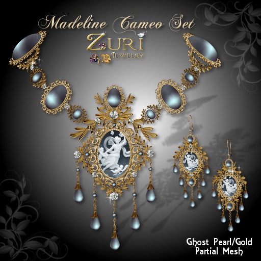 Zuri Rayna- Madeline Cameo Set - Ghost Pearl/Gold
