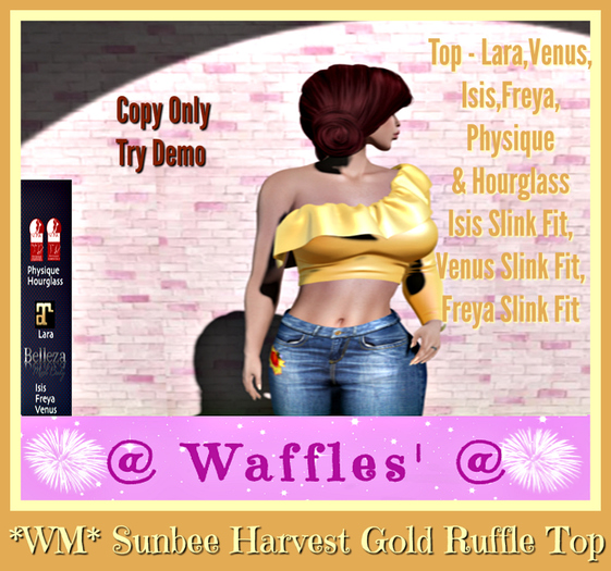 *WM* Sunbee Harvest Gold Ruffle Top
