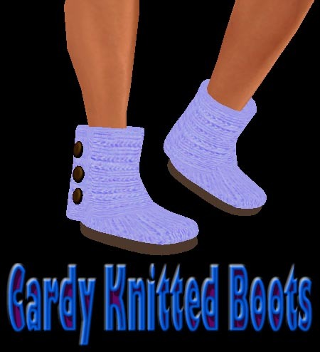 Blue Knitted Boots