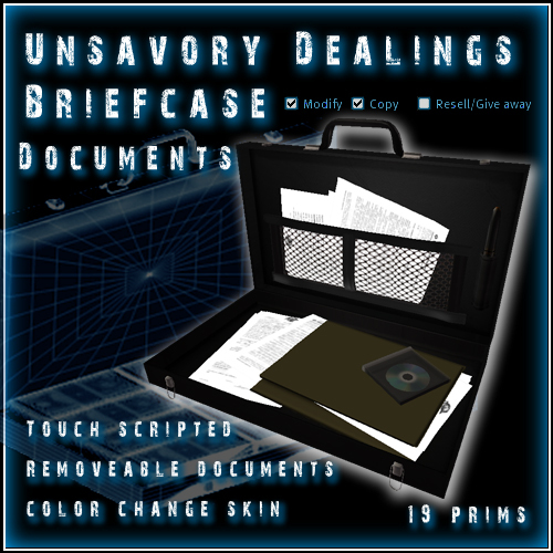 Unsavory Dealings Scripted Briefcase - Documents