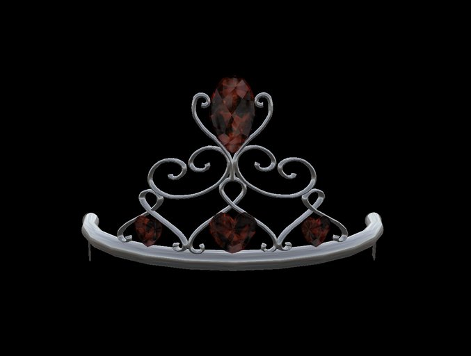 Alien's Creations Silver Twisted Tiara-Red