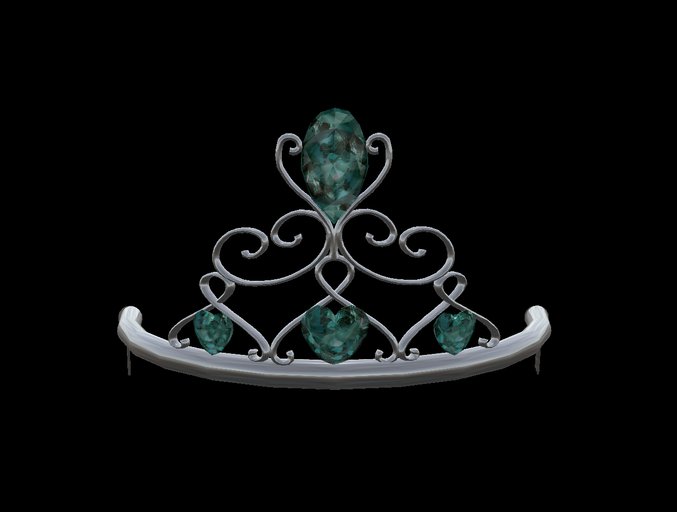 Alien's Creations Silver Twisted Tiara-Green