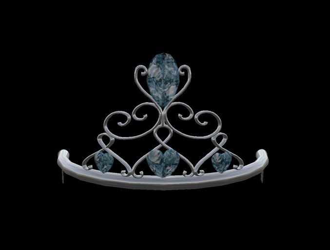 Alien's Creations Silver Twisted Tiara-Blue