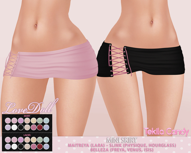 *TC* LoveDoll Mini Skirt - Maitreya Lara - Slink Physique, Hourglass - Belleza Freya, Isis, Venus