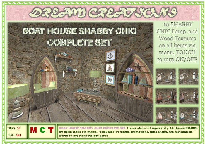 BOAT HOUSE SHABBY CHIC  Complete Set 2