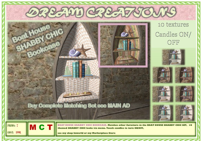BOAT HOUSE Shabby Chic Boat Bookcase