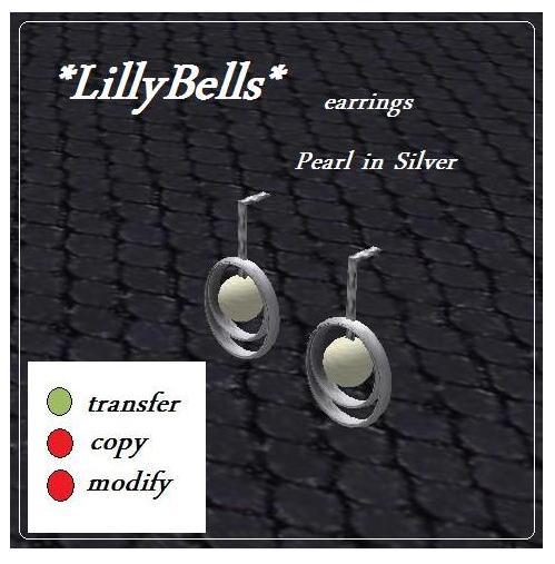 *LillyBells*  earrings  Pearl in Silver