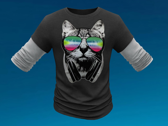 DJ Cat Mens MESH Dual Layer Shirt