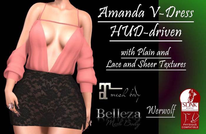 :Fluff: Amanda V-Dress HUD-driven