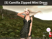 [S] Camilla Zipped Mini Dress Army