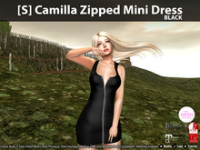 [S] Camilla Zipped Mini Dress Black