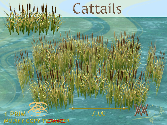 Second Life Marketplace - Plant CF 5-5. Cattails by Wild Motley