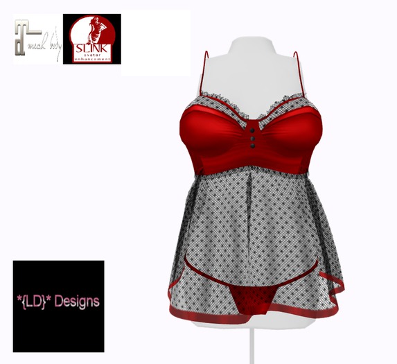 *{LD}* Babydoll Night Set - Red