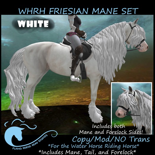 ~FHHS~ WHRH Friesian Mane Set -White
