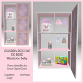 Guarda-Roupas de Bebe Rosa - Lua - Copiavel