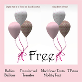 Baloes Seja Bem Vinda Menina - Rosa - /tab - Lua - Transferivel