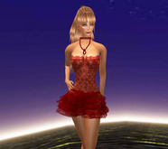 KL LUANA RED DRESS WITH NECKLACE - CASUAL DRESS- SEXY DRESS- NECKLACE